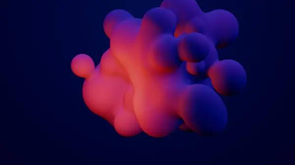 Metaverse Render Morphing Animation Pink Purple Abstract Metaball Metasphere Bubbles — Stock Photo, Image
