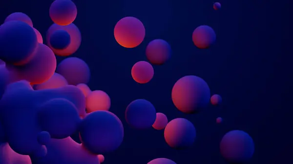Metaverse Render Morphing Animation Pink Purple Abstract Metaball Metasphere Bubbles — 图库照片