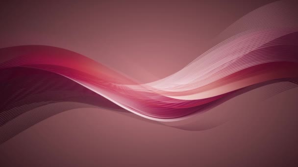 粉色红色现代抽象数字几何渐变背景奢侈丝绸波纹彩色面料波纹液体纹理三维动画飘动材料壁纸广告设计 — 图库视频影像