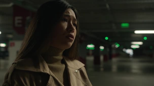 Teleurgesteld Aziatische Vrouw Chinees Koreaans Japans Etnisch Meisje Jong Dame — Stockvideo