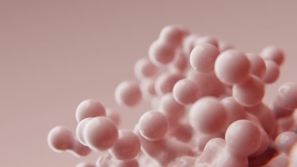 Анотація Рендеринга Червоних Метаболів Багато Кульок Кульок Краплі Бульбашки Металеві — стокове відео