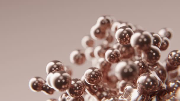 Gold Beads Golden Meta Balls Metallic Pearls Metal Shiny Precious — Stock Video