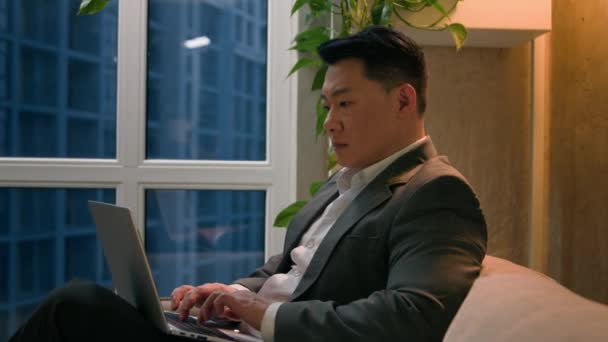 Азиатский Китайский Корейский Японский Взрослый Летний Мужчина Бизнес Менеджер Среднего — стоковое видео
