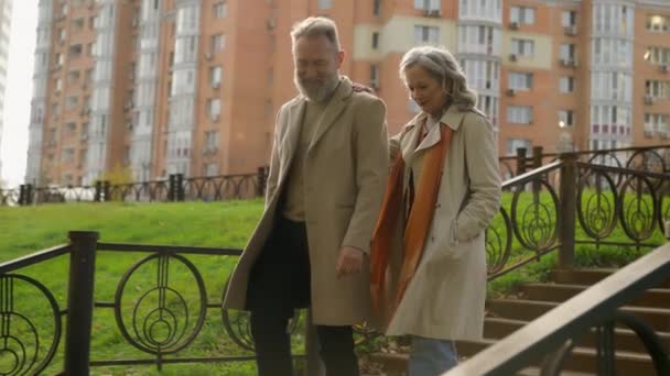 Ältere Paar Der Liebe Glücklich Kaukasischen Familie Senior Mittleren Alters — Stockvideo