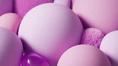 3D hareketlendirme tasarımı soyut dijital animasyon mor menekşe rengi pamuk kumaş iplik kumaş kumaş topları moda dünyasının arka plan duvar kağıdı metaevrelerini hareket ettiriyor