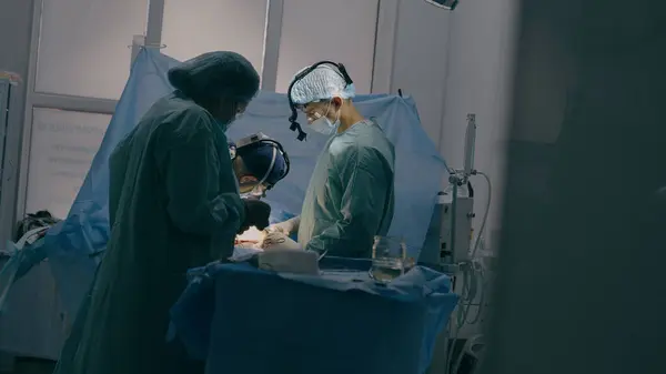 Process Trauma Surgical Operation Professional Team Medical Nurses Doctors Surgeons — Stock Photo, Image