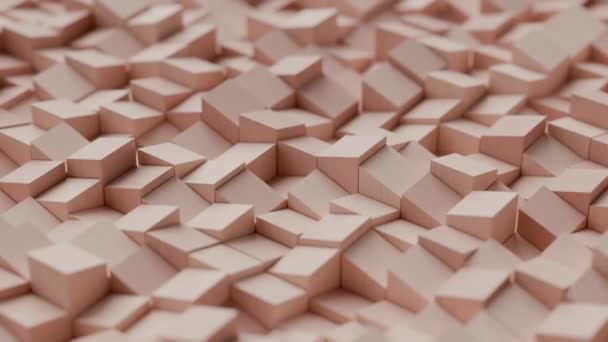 Abstracto Cubos Juego Video Patrón Geométrico Bloques Color Rosa Ola — Vídeos de Stock