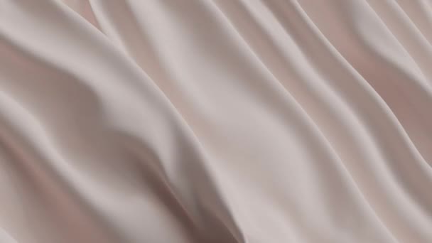 Абстрактная Нежность Бежевый Персиковый Шелковый Фон Роскошная Ткань Волны Атласная — стоковое видео