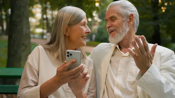Happy Elderly Caucasian Couple Retired 70S Family Married Aged Spouses — Stock Photo, Image