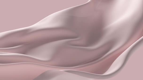 Abstrakcyjna Czułość Różowy Brzoskwinia Jedwab Tło Luksusowe Fala Tkanina Satyna — Wideo stockowe
