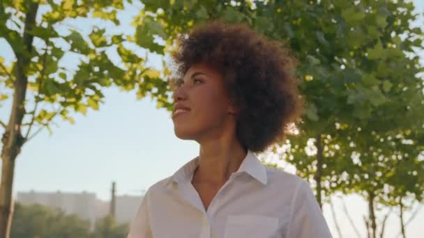 Dreaming Inspirowane African American Etniczne Kobieta Bizneswoman Biznes Kobieta Spacery — Wideo stockowe