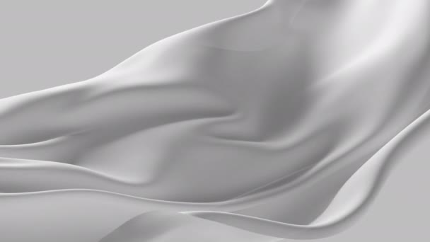 Абстрактна Ніжність Білий Шовковий Фон Розкішна Хвильова Тканина Атласна Пастельна — стокове відео