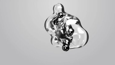 3d render motion design wallpaper animation business presentation monochrome grey white metaball gray liquid water soapy mercury bubble metasphere ball silver metal transition deformation metaverse