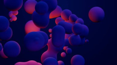 Metaverse 3d render morphing animation pink purple abstract metaball metasphere bubbles art sphere blue background backdrop vr space moving meta balls shapes motion design fluid liquid blob clipart