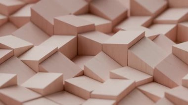 3d soyut küp video oyunu geometrik desenleri kare pembe blok dalgası bilgisayar tarafından oluşturulan dijital illüstrasyon bilim-kurgusal metafizik arkaplan mozaiği kübik tuğlalar hareket eden döngü arkaplanı