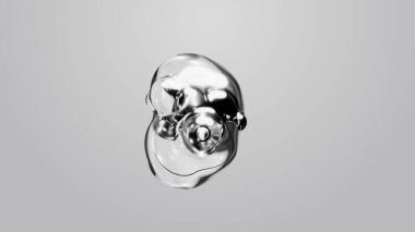 3d render motion design wallpaper animation business presentation monochrome grey white metaball gray liquid water soapy mercury bubble metasphere ball silver metal transition deformation metaverse