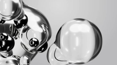 3d render motion design wallpaper animation business presentation monochrome grey white metaball gray liquid water soapy mercury bubble metasphere ball silver metal transition deformation metaverse