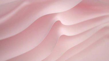 Soyut katmanlı hassasiyet pembe kırmızı ipek arka plan lüks dalga kumaş saten renkli kumaş katmanlar halinde. Gül rengi sıvı bej rengi dalgalı sıvı dokusu. Çırpınan materyal 3D animasyon tasarımı duvar kağıdı