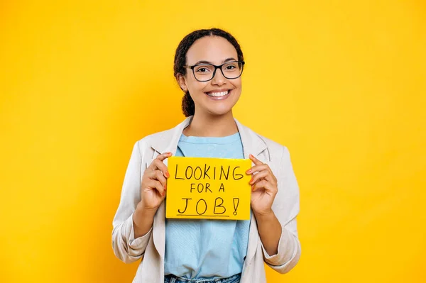 Excited Positive Successful Brasilian Hispanic Young Woman Creative Specialist Looking — Stock Photo, Image