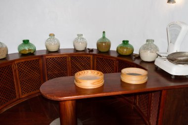 old wooden table in an old shop
