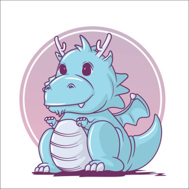 Tatlı dragor çizgi filmi, peri masalı hayvanları konsepti..