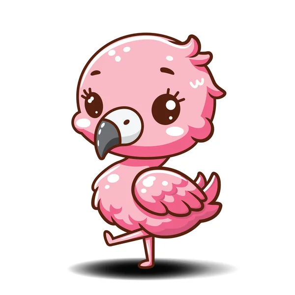 Χαριτωμένος Χαρακτήρας Shibi Flamingo Κινουμένων Σχεδίων — Φωτογραφία Αρχείου