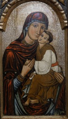 Meryem Ana 'nın simgesi ve bebek İsa.