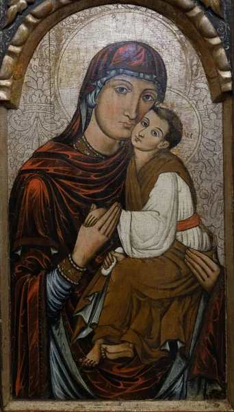 Ikoon Van Moeder Van God Met Baby Jezus Christus — Stockfoto