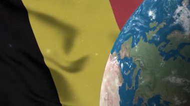 Belçika Bayrağı ve Belçika Dünya Haritası 4K
