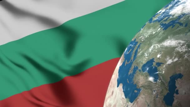 Bulgarije Vlag Bulgarije Kaart Aarde Globe — Stockvideo