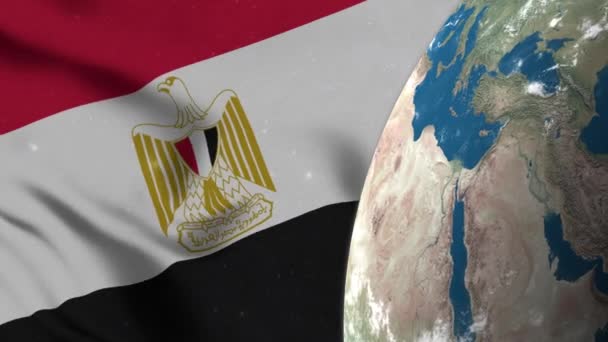 Egypt Flag Egypt Map Earth Globe — Stock Video