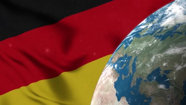 Allemagne Drapeau Allemagne Carte Sur Terre Globe — Video