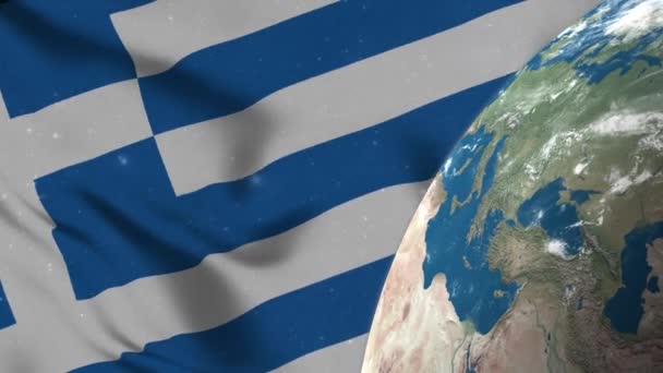 Bandera Grecia Mapa Grecia Tierra Globe — Vídeo de stock