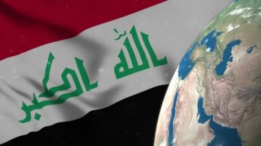 Irak Bayrağı ve Irak Dünya Haritası 4K