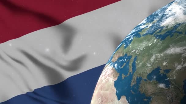 Bandeira Holanda Holanda Mapa Terra Globo — Vídeo de Stock
