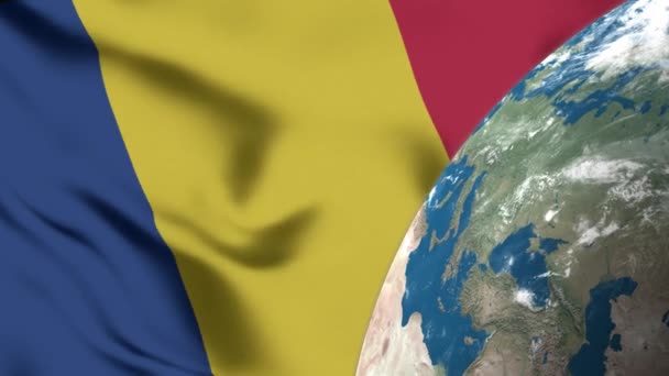 Mapa Rumunii Flaga Rumunia Ziemi Globe — Wideo stockowe