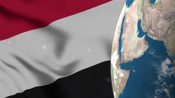 Σημαία Υεμένης Και Χάρτης Υεμένης Στη — Αρχείο Βίντεο