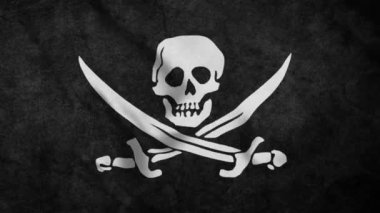Jolly Roger 4K Kusursuz Döngülü Korsan Bayrağı