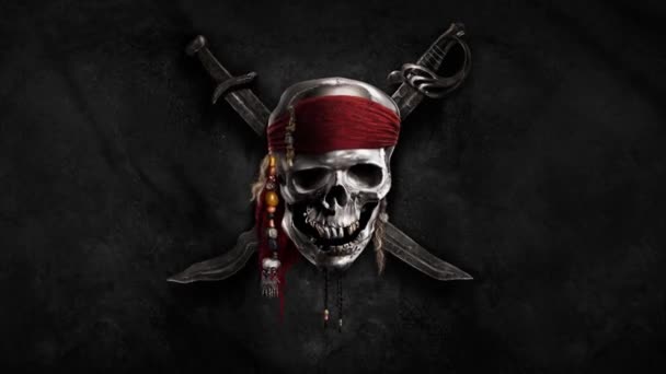 Fondo Bandera Pirata Lazo Sin Costura — Vídeo de stock