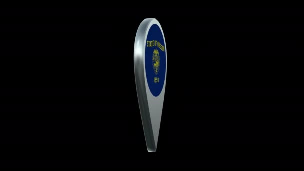 Oregon State Flag Location Map Marker Pin Mit Alpha Channel — Stockvideo