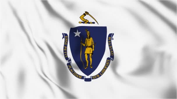 Massachusetts State Flag Loop — Vídeo de stock