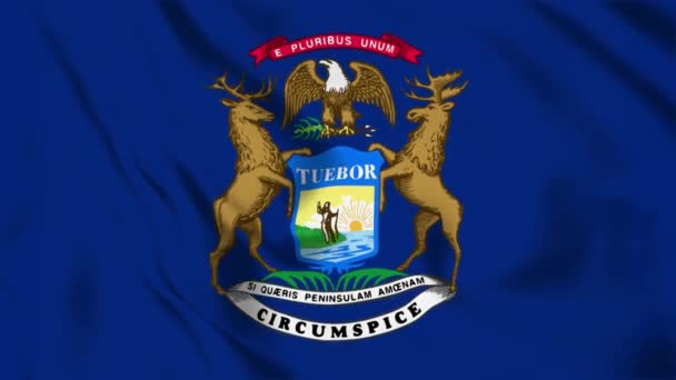 Michigan State Flag Loop — Vídeo de Stock