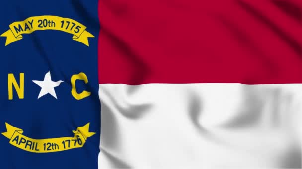 Carolina Del Norte State Flag Loop — Vídeo de stock
