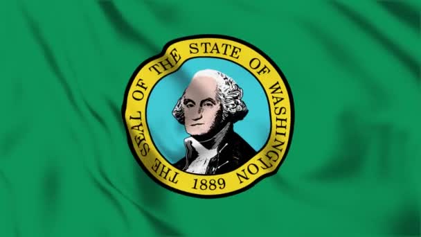 Washington Eyaleti Bayrak Döngüsü — Stok video
