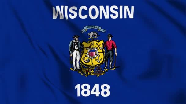 Pętla Bandery Stanu Wisconsin — Wideo stockowe