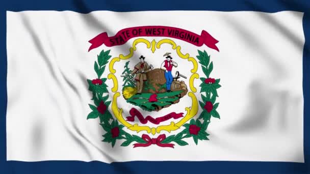 West Virginia State Flag Loop — Vídeos de Stock
