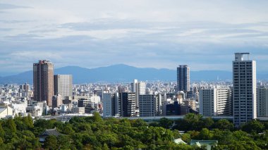 Osaka Şehri Panoraması. Osaka, Japonya.