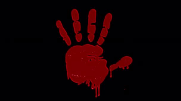 Bloody Handprint Com Alpha Channel — Vídeo de Stock