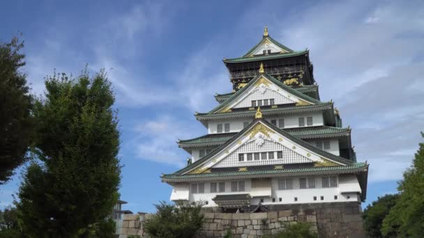 Замок Осака Osahijo Осаке Япония — стоковое видео