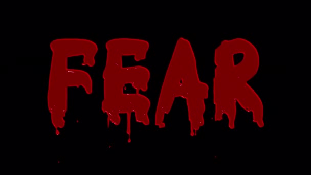 Strach Tytuł Wpisany Krwawy Kanałem Alfa — Wideo stockowe